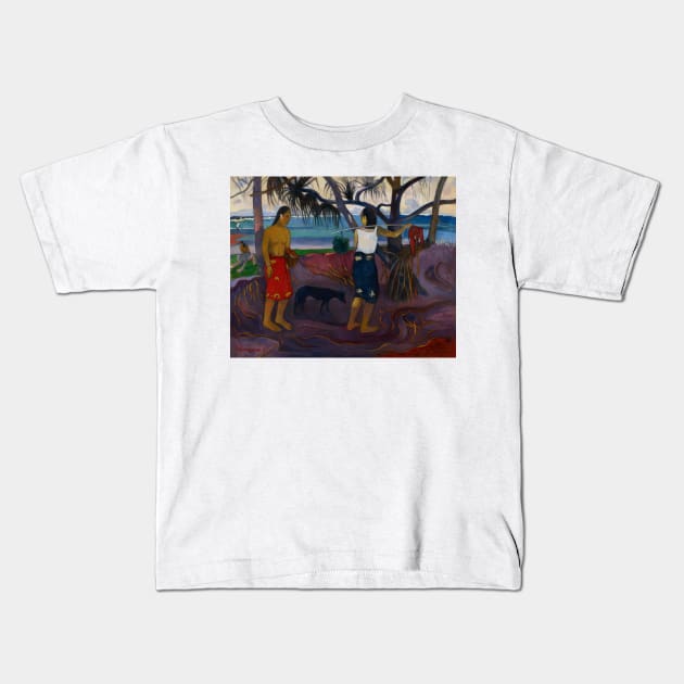Under the Pandanus II by Paul Gauguin Kids T-Shirt by Classic Art Stall